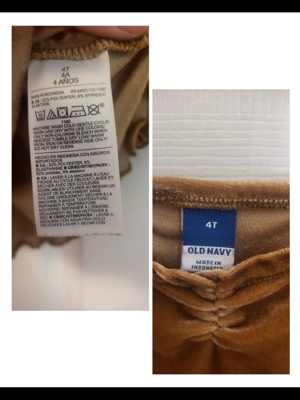 🌿Old Navy | 4T Tan Velvet Puff Sleeve Top Boho Cottagecore